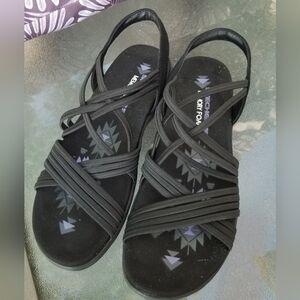 Skechers Black Criss-Cross Sandals